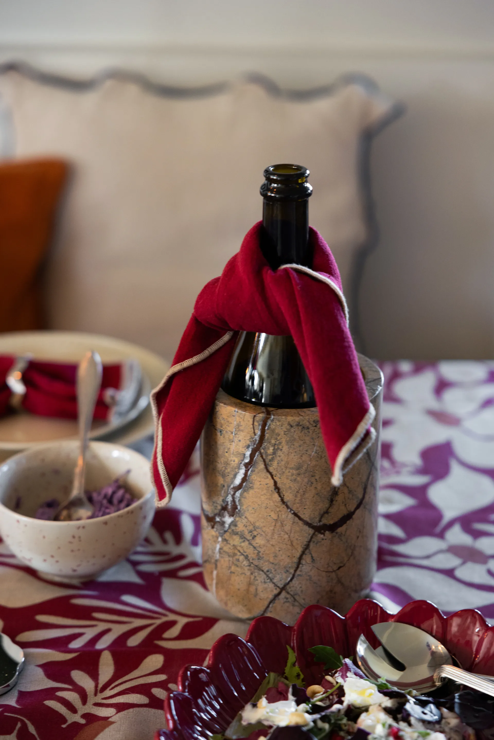 Edith Serviette 45x45 cm 2er-Pack, Weinrot Sagaform