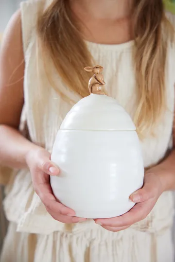 Ellen Harzgefäß mit Deckel Ø11,5 cm - Creme - Sagaform
