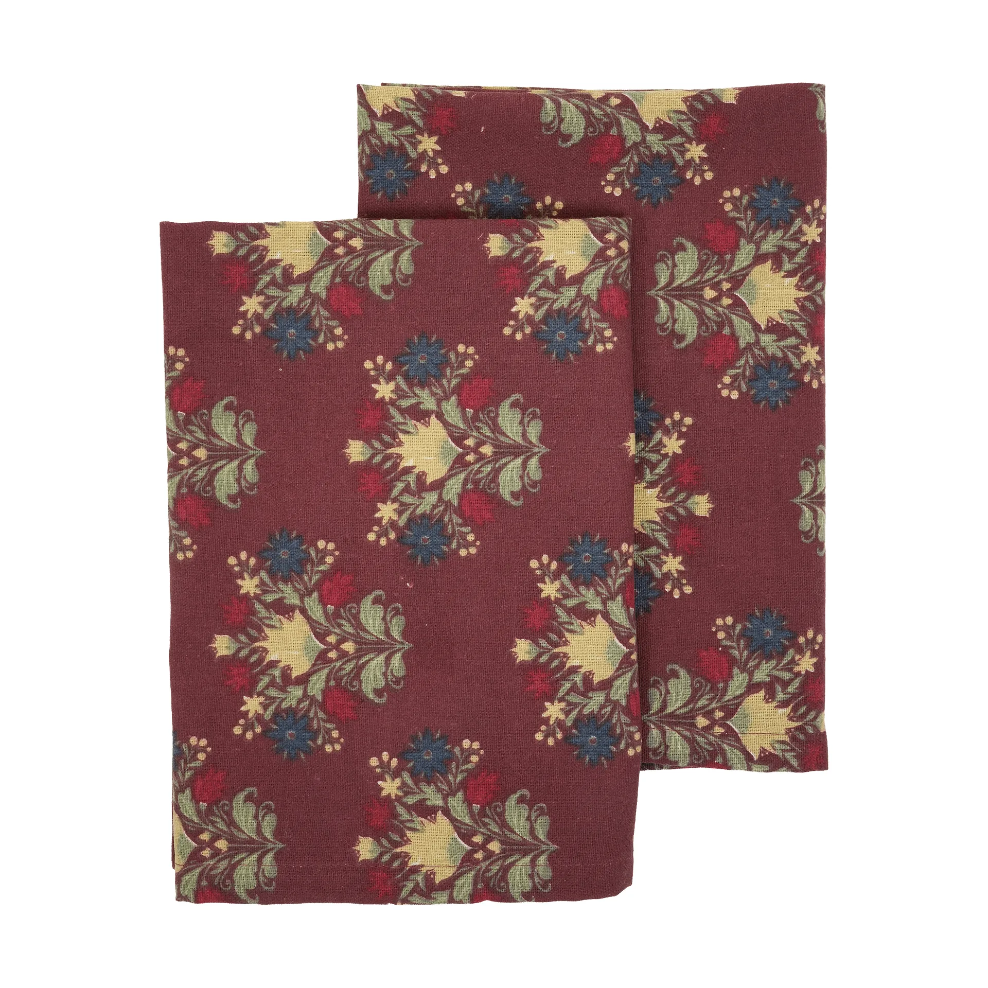 Linnea Küchenhandtuch 2er-Pack, Weinrot mix, 50x70 cm Sagaform