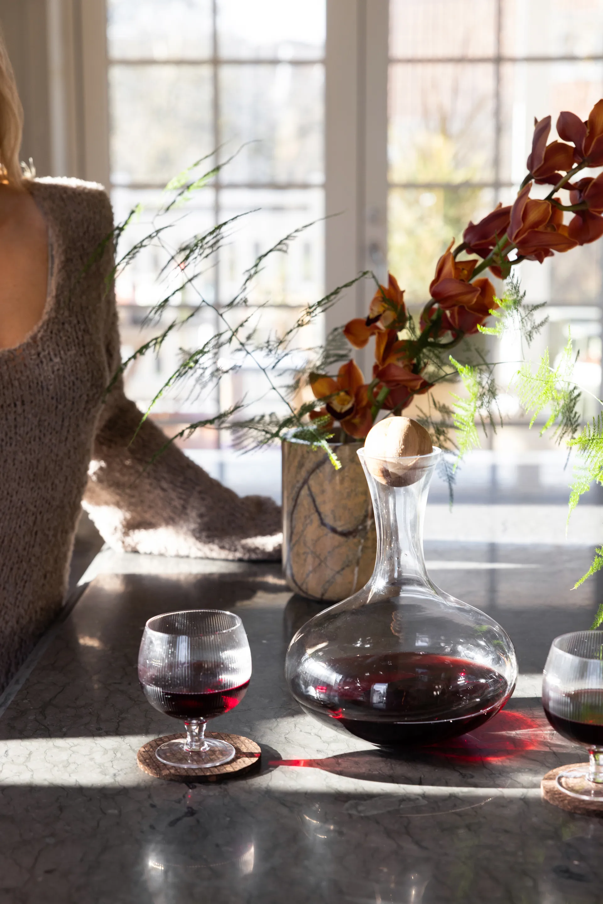 Sten Weinkühler Ø12,5cm, Brauner Waldmarmor Sagaform