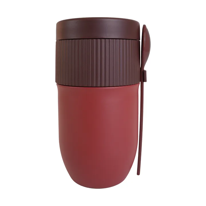Ted Thermos-Joghurtbecher mit Löffel - Weinrot Pantone 7624C, 32 cl - Sagaform