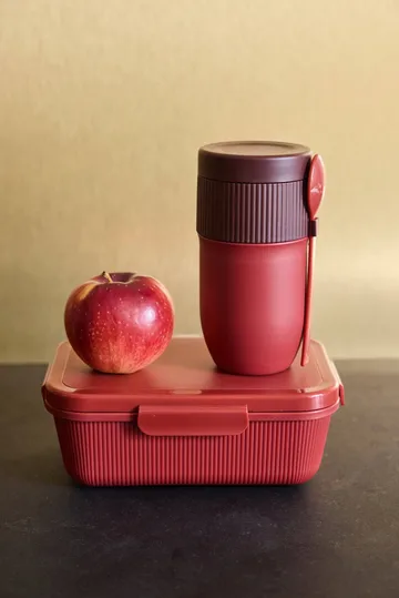Ted Thermos-Joghurtbecher mit Löffel - Weinrot Pantone 7624C, 32 cl - Sagaform
