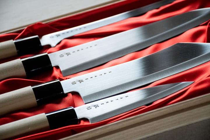 Messer-Set in Balsabox 22 x 38 cm, 4-teilig Satake