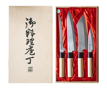 Messer-Set in Balsabox 22 x 38 cm - 4-teilig - Satake