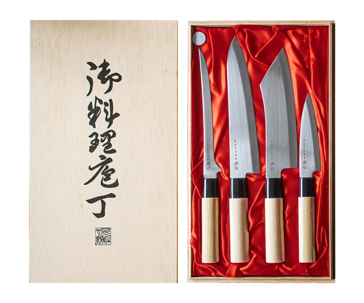 Messer-Set in Balsabox 22 x 38 cm, 4-teilig Satake