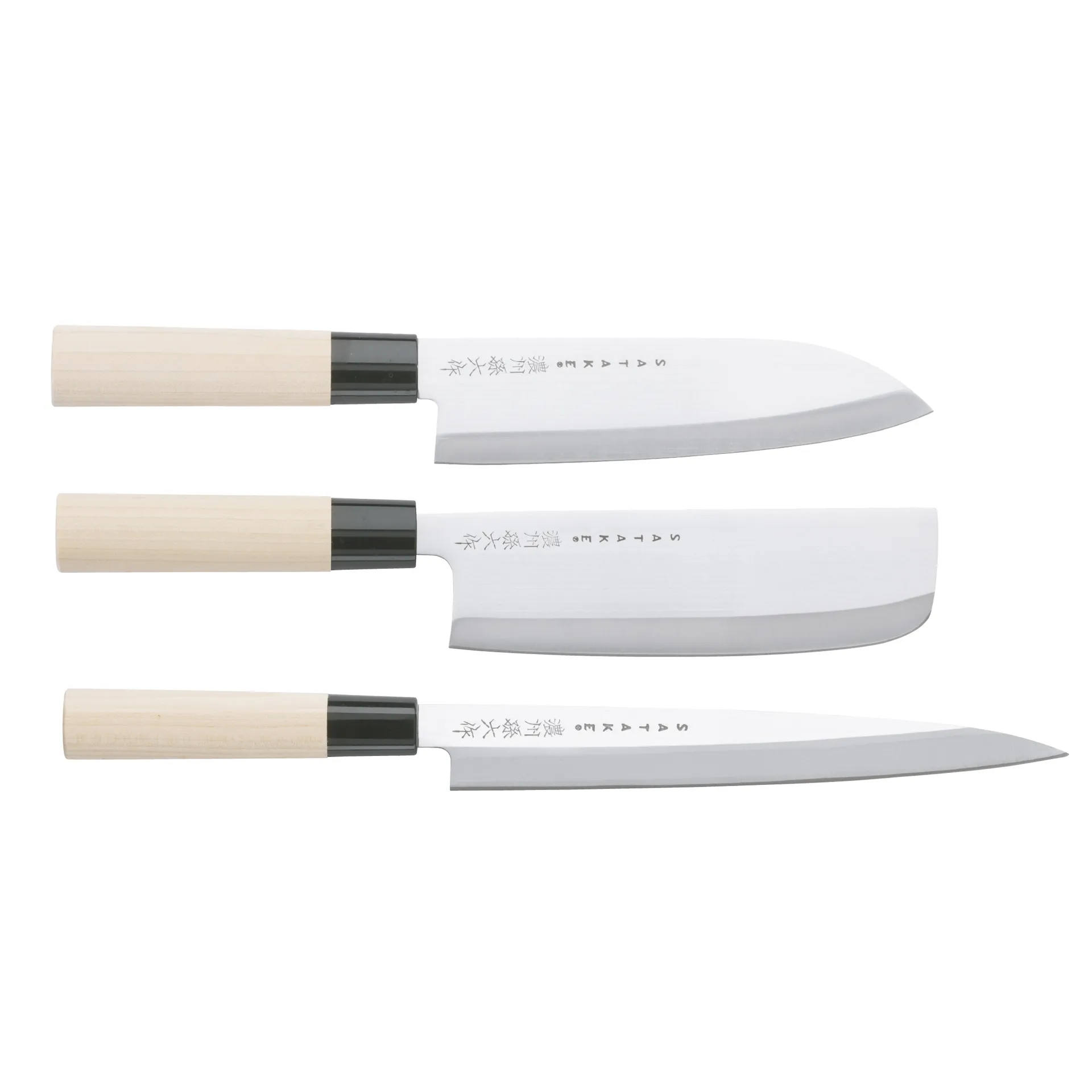 Satake Houcho Messer-Set nakiri, sashimi & santoku, 3 Teile Satake