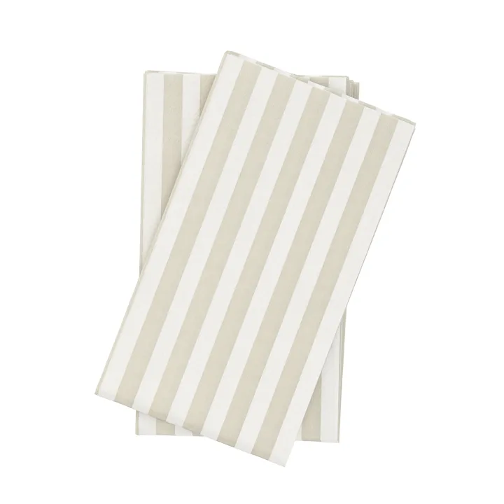 Bold Stripe Papierserviette - Weiß-Beige, 15er-Pack, 33x40 cm - Scandi Essentials