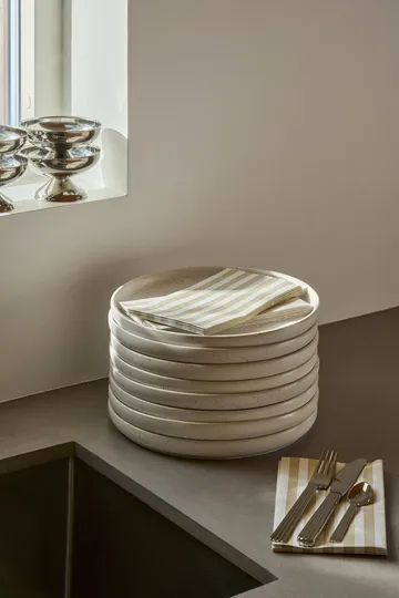 Bold Stripe Papierserviette - Weiß-Beige, 15er-Pack, 33x40 cm - Scandi Essentials