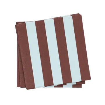 Bold Stripe Papierserviette - Weinrot-Blau, 20er-Pack, 33x33 cm - Scandi Essentials
