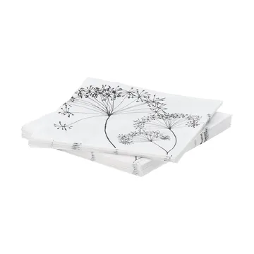 Botanical Papierserviette - Weiß-Schwarz, 20er-Pack, 33x33 cm - Scandi Essentials