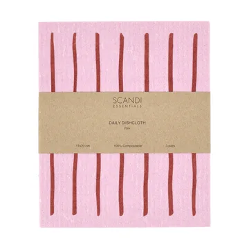 Daily Spültuch mit Muster - Rosa, 3er-Pack - Scandi Essentials