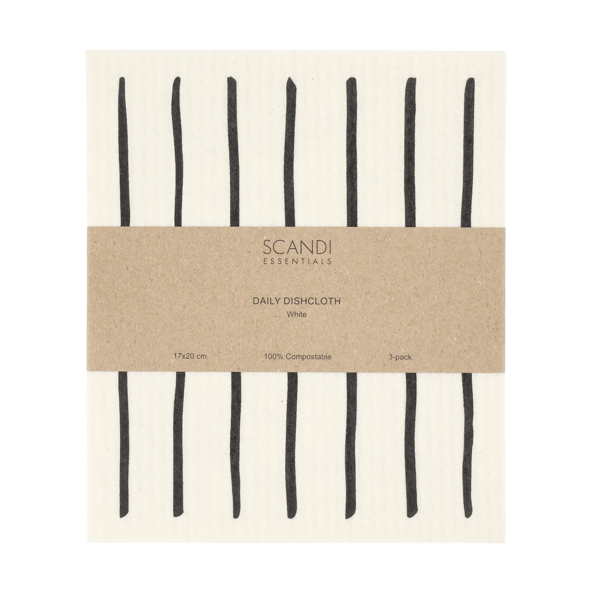 Daily Spültuch mit Muster, Weiß, 3er-Pack Scandi Essentials