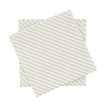 Fein gestreifte Papierserviette - Weiß-Beige, 20er-Pack, 33x33 cm - Scandi Essentials