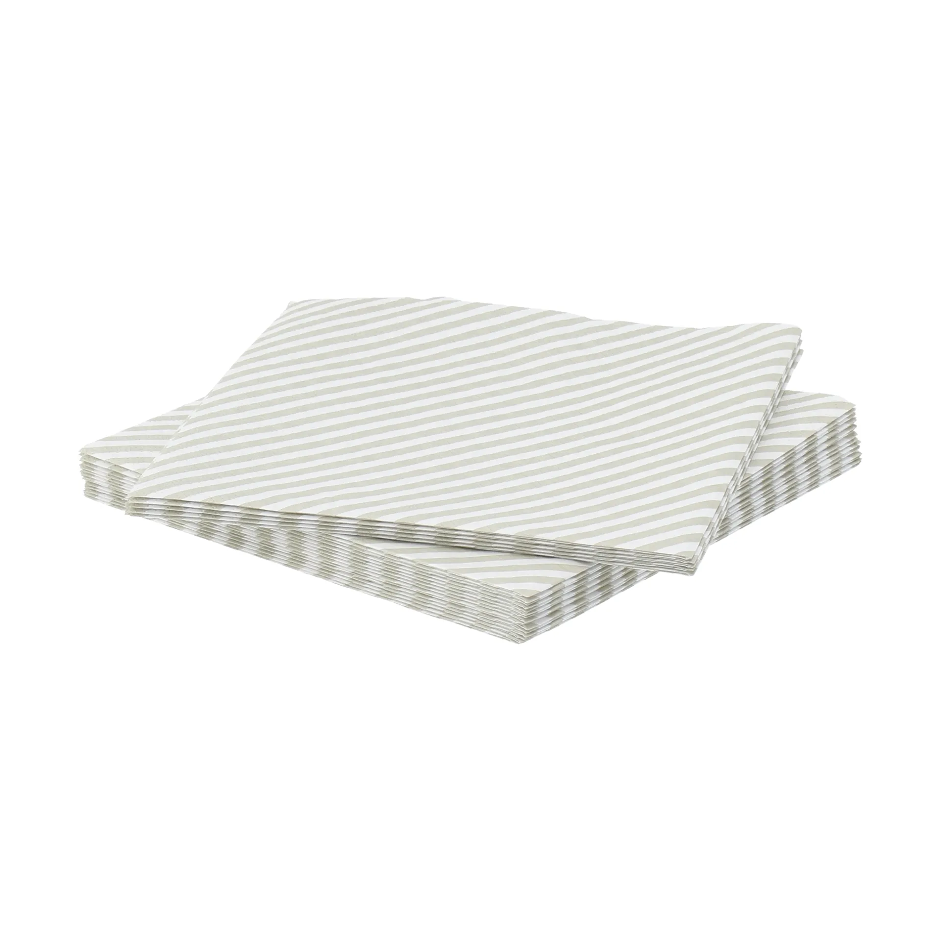 Fein gestreifte Papierserviette, Weiß-Beige, 20er-Pack, 33x33 cm Scandi Essentials