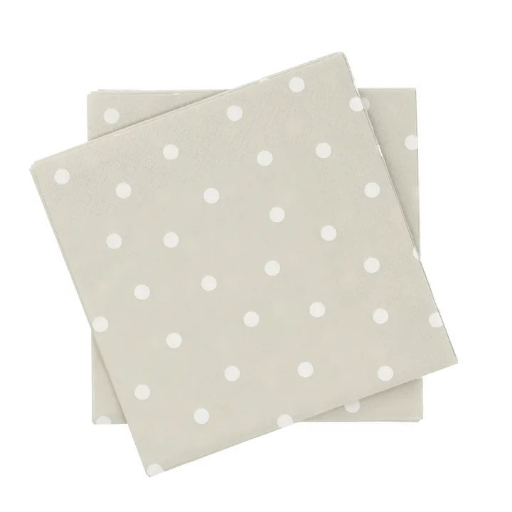 Feine Punkte Papierserviette - Weiß-Beige, 20er-Pack, 33x33 cm - Scandi Essentials