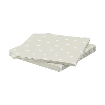 Feine Punkte Papierserviette - Weiß-Beige, 20er-Pack, 33x33 cm - Scandi Essentials
