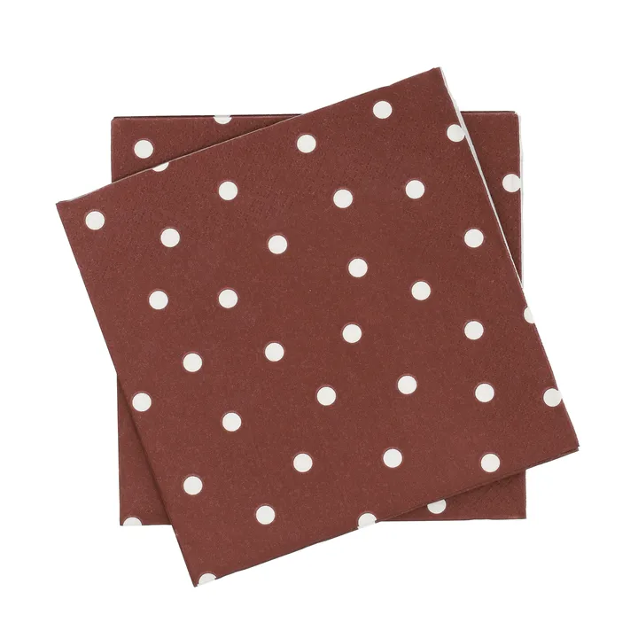 Feine Punkte Papierserviette - Weinrot-Weiß, 20er-Pack, 33x33 cm - Scandi Essentials