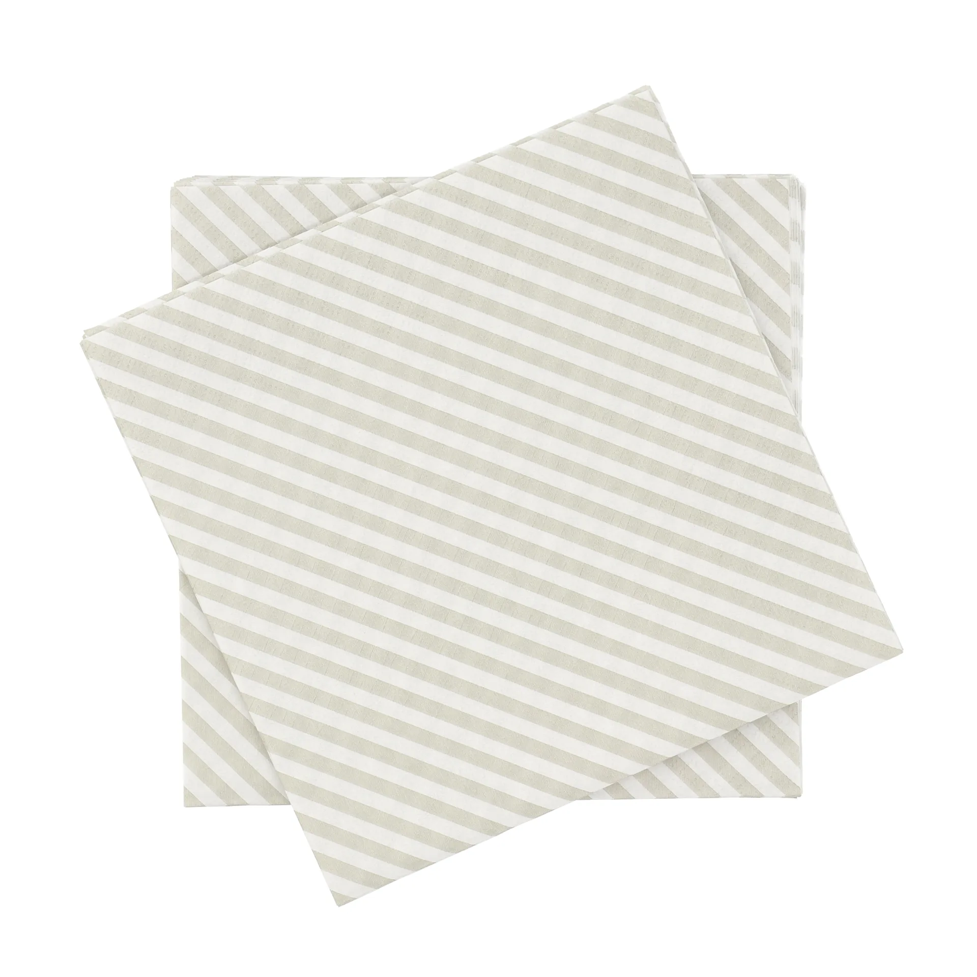 Fine stripe Papierserviette, Weiß-Beige, 20er-Pack, 33x33 cm Scandi Essentials