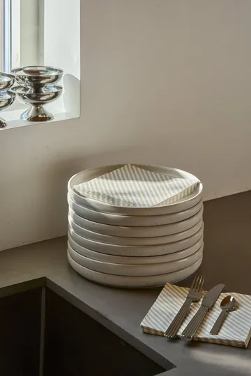 Fine stripe Papierserviette - Weiß-Beige, 20er-Pack, 33x33 cm - Scandi Essentials