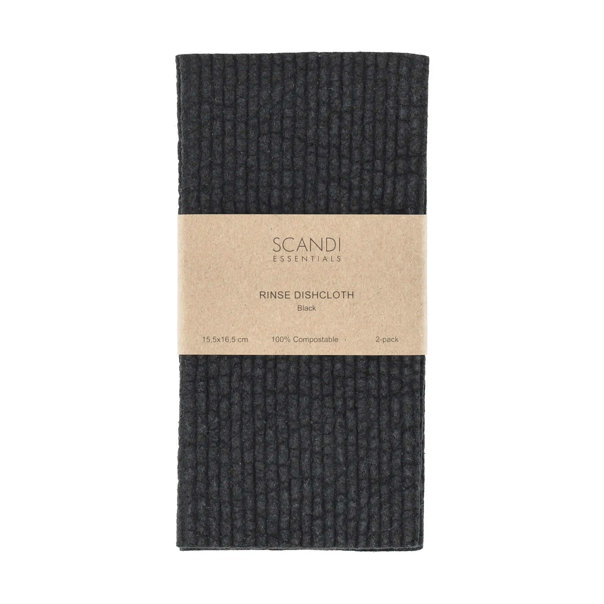 Rinse Spültuch, Schwarz, 2-teilig Scandi Essentials