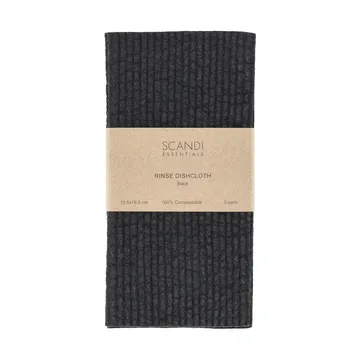 Rinse Spültuch - Schwarz, 2-teilig - Scandi Essentials