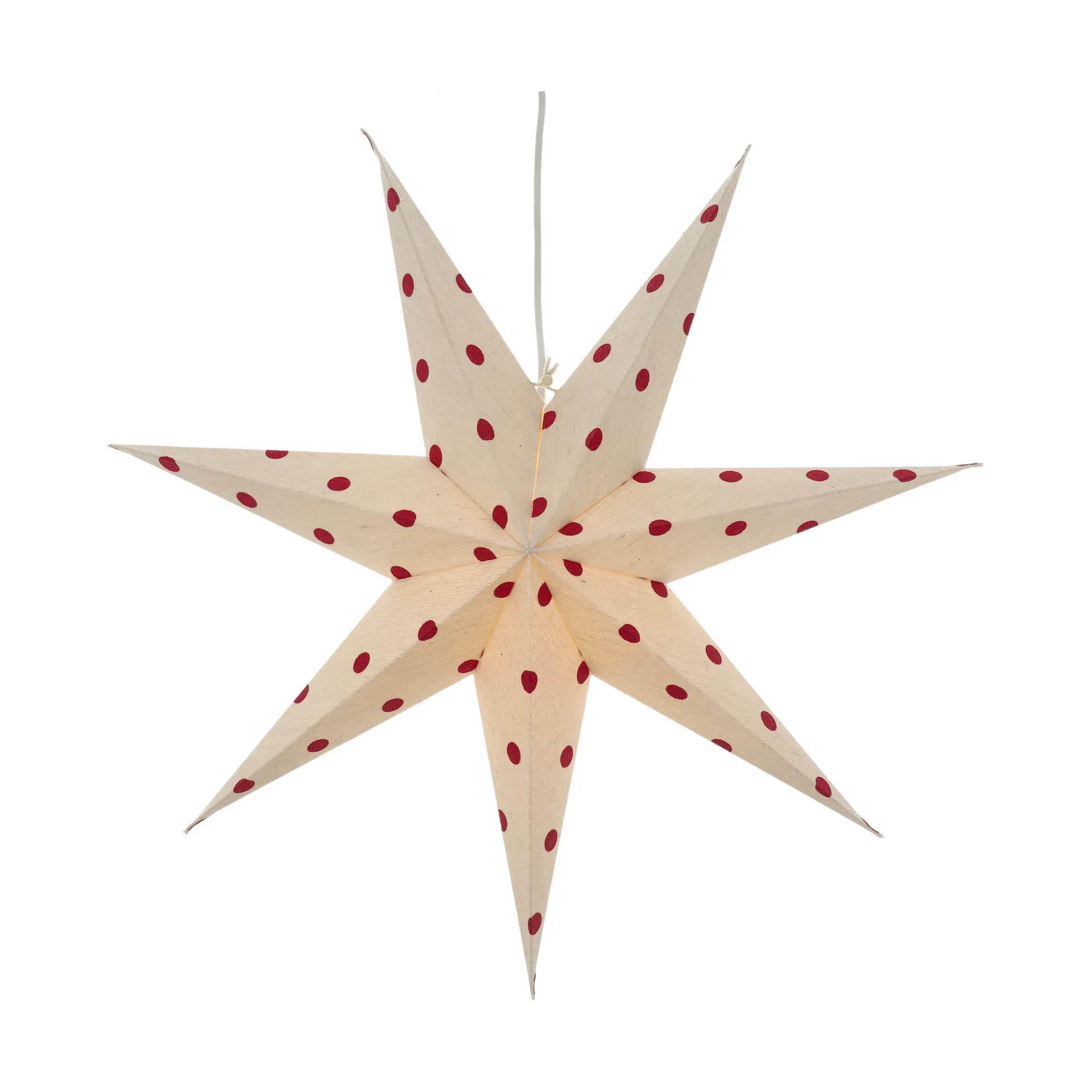 Bare Adventsstern weiß-rote Punkte, 60 cm Scandi Living
