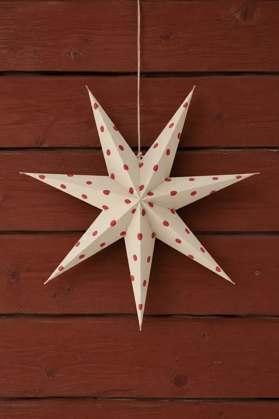 Bare Adventsstern weiß-rote Punkte, 60 cm Scandi Living