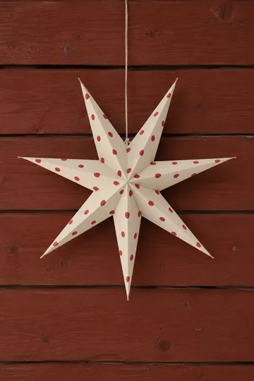 Bare Adventsstern weiß-rote Punkte - 60 cm - Scandi Living