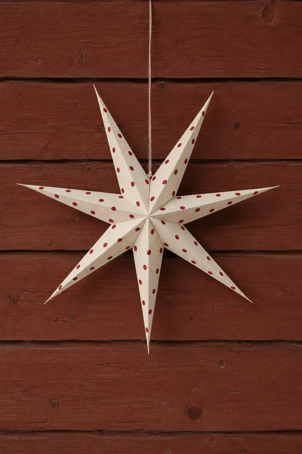 Bare Adventsstern weiß-rote Punkte, 80 cm Scandi Living