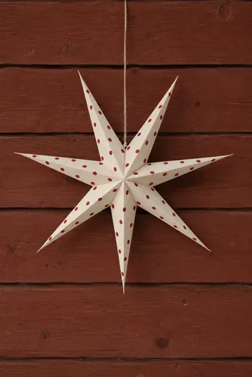 Bare Adventsstern weiß-rote Punkte - 80 cm - Scandi Living