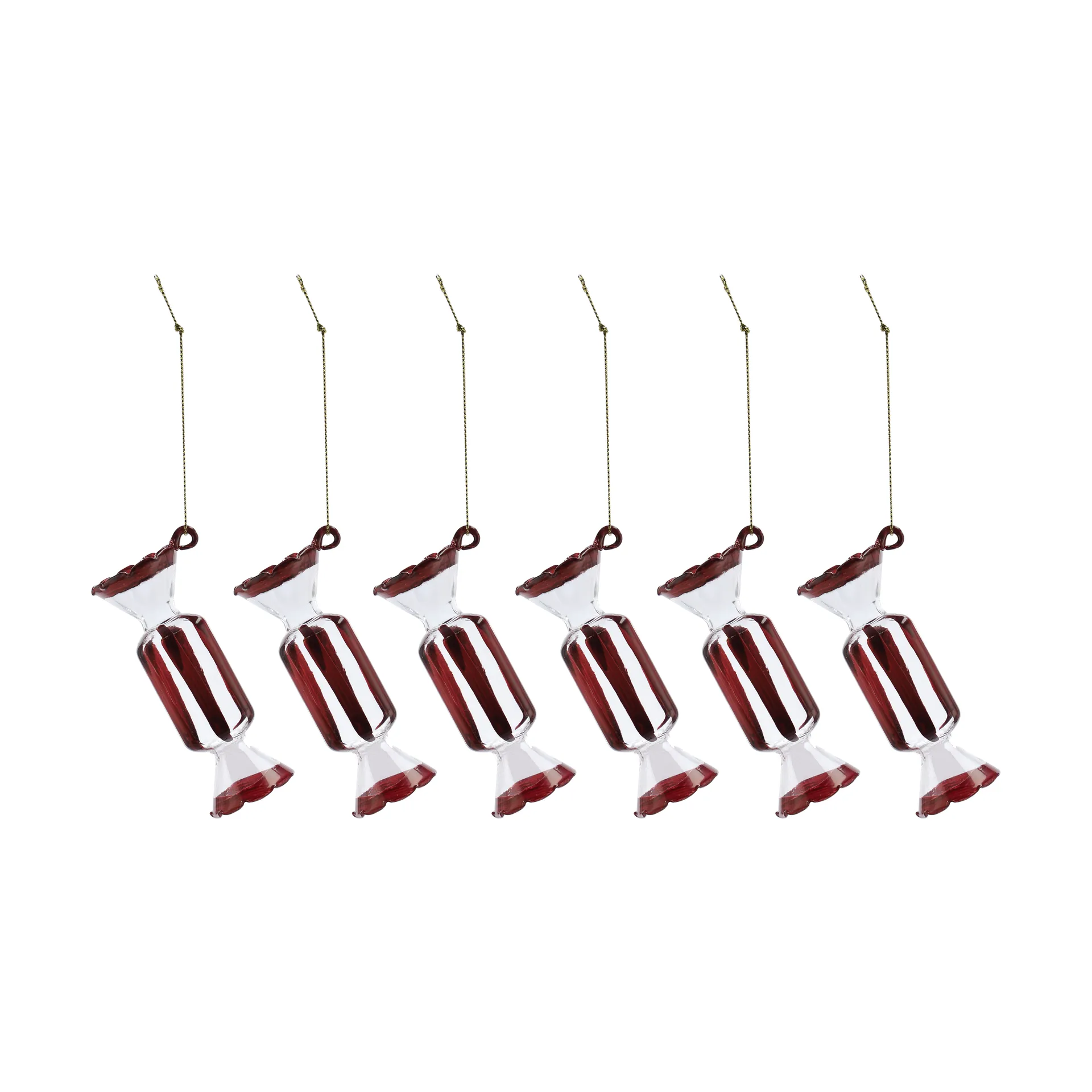 Bonbons Weihnachtskugel 6er-Pack, Rot Scandi Living