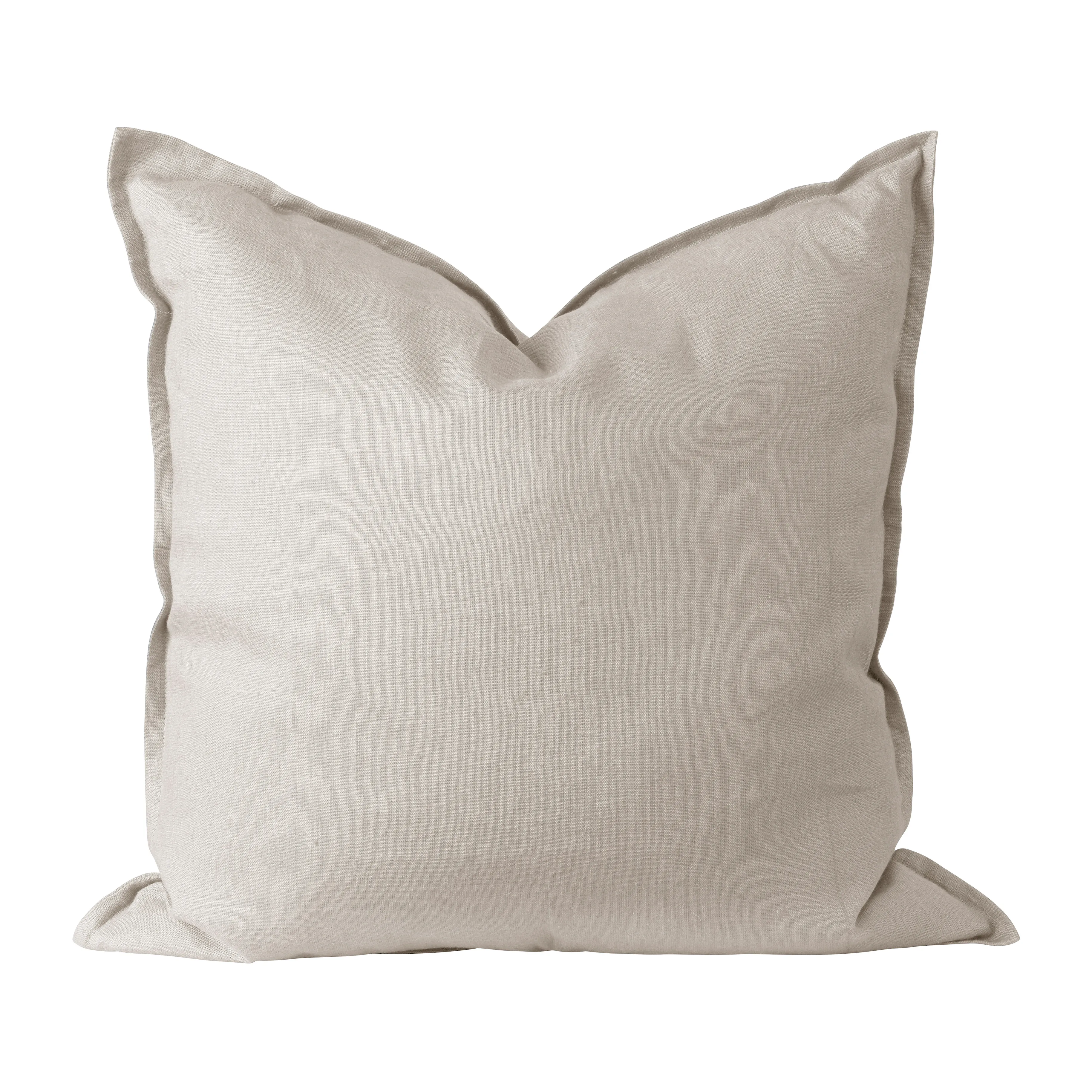 HOMESCAPES Halbleinen-Kissenbezug 50x90 Cm – 60% Leinen, 40% Baumwolle, Beige-natur, Mit Hotelverschluss