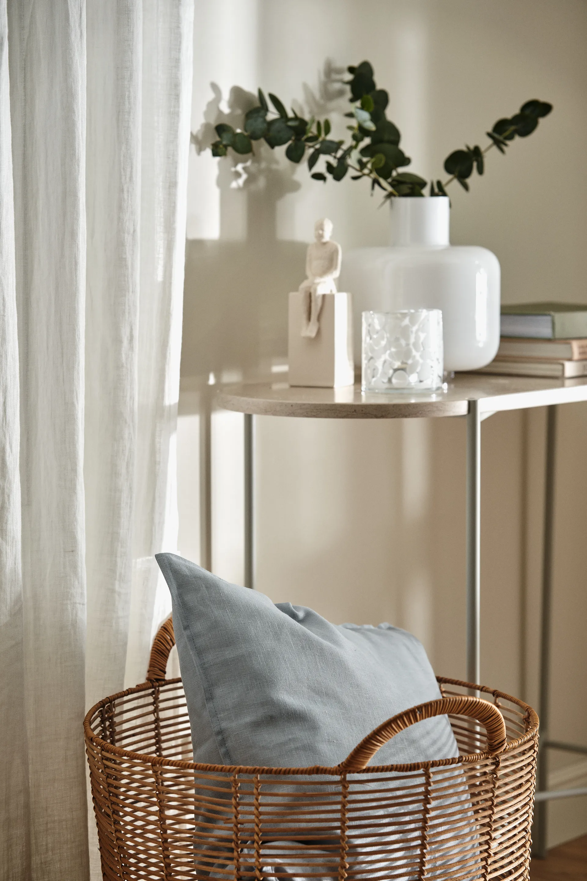 Calm Kissenbezug Leinen 50 x 50cm, Sky Blue Scandi Living