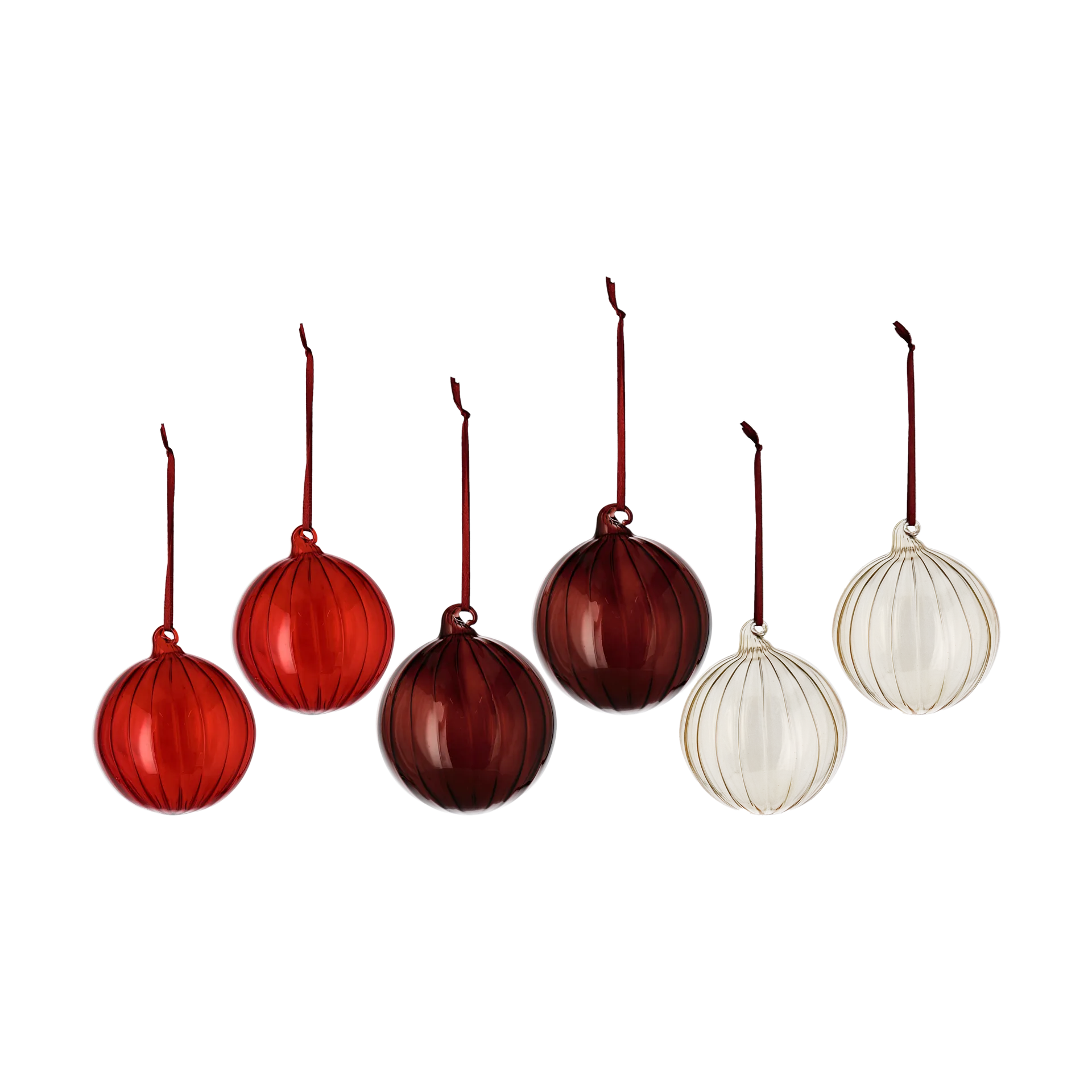 Clarity Weihnachtskugel Ø8cm 6er Pack, Rot  Scandi Living