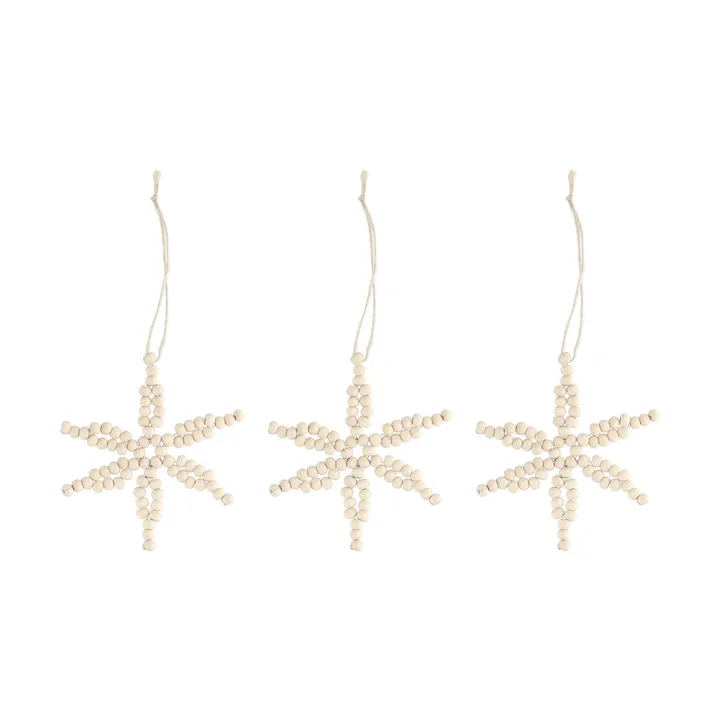 Craft Christbaumanhänger Schneeflocke, 3er-Pack - Natur - Scandi Living
