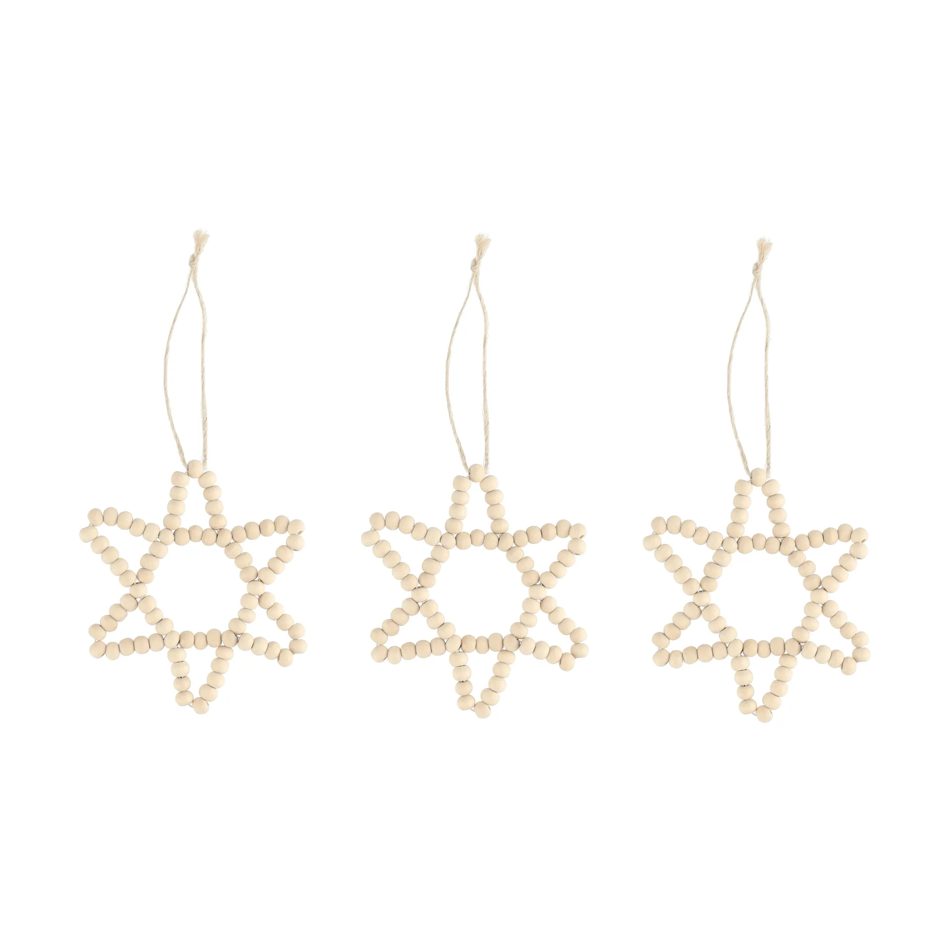 Craft Christbaumanhänger Stern, 3er-Pack, Natur Scandi Living