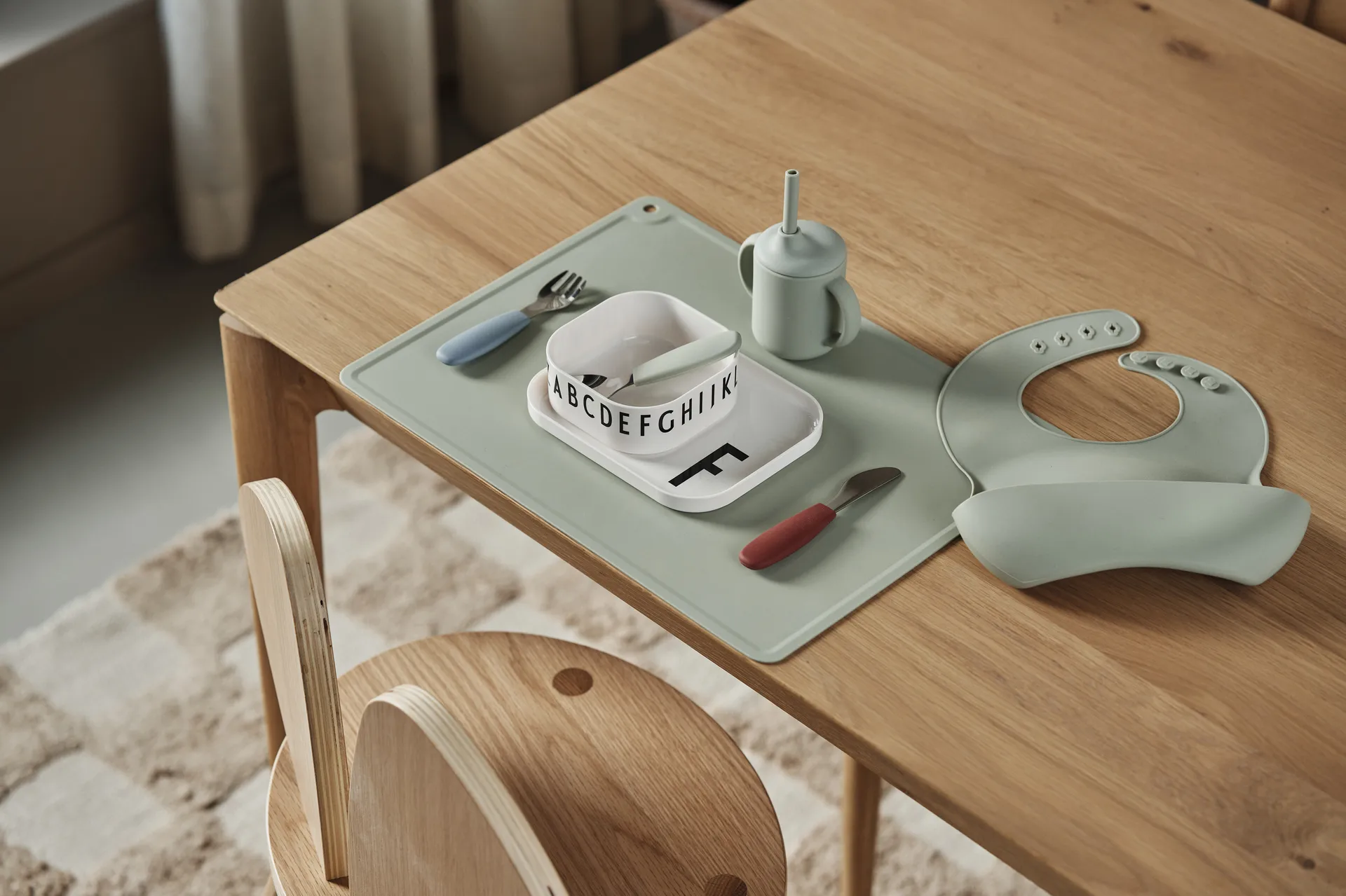 Dine Besteckset Silikon 3 Teile, Green-blue Scandi Living