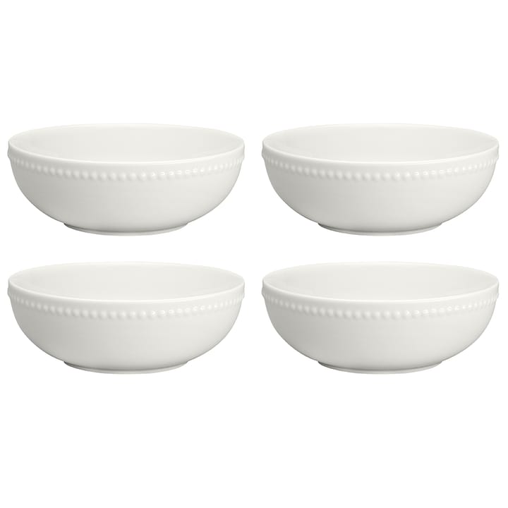 Dots Frühstücksschale 60cl 4er Pack, Cremeweiß Scandi Living