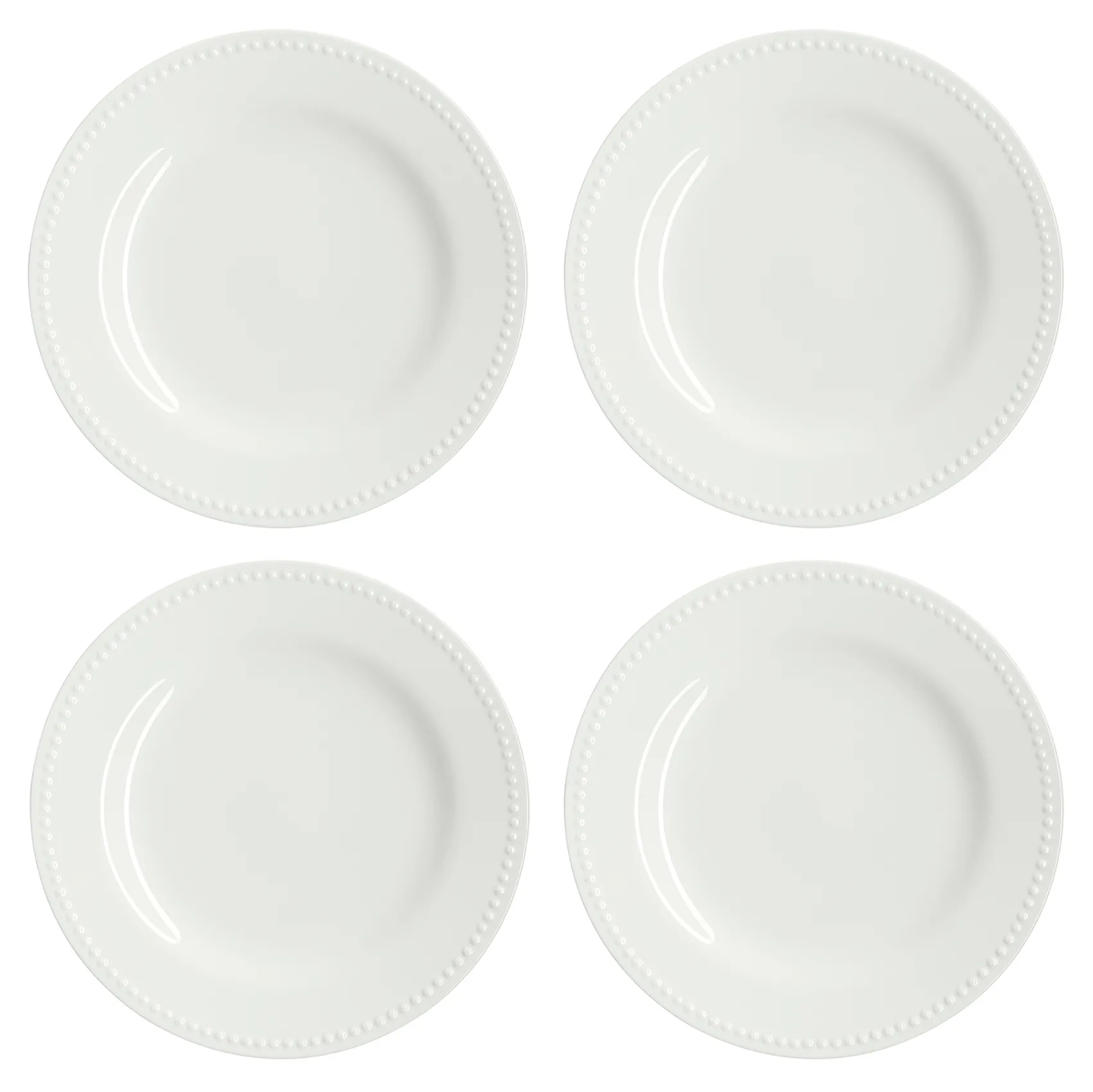 Dots kleiner Teller 22cm 4er Pack, Cremeweiß Scandi Living