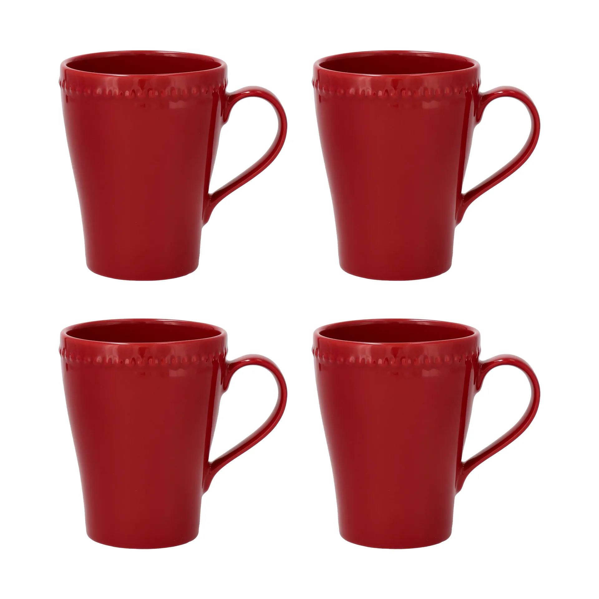 Dots Tasse 35cl 4er Pack, Rot Scandi Living
