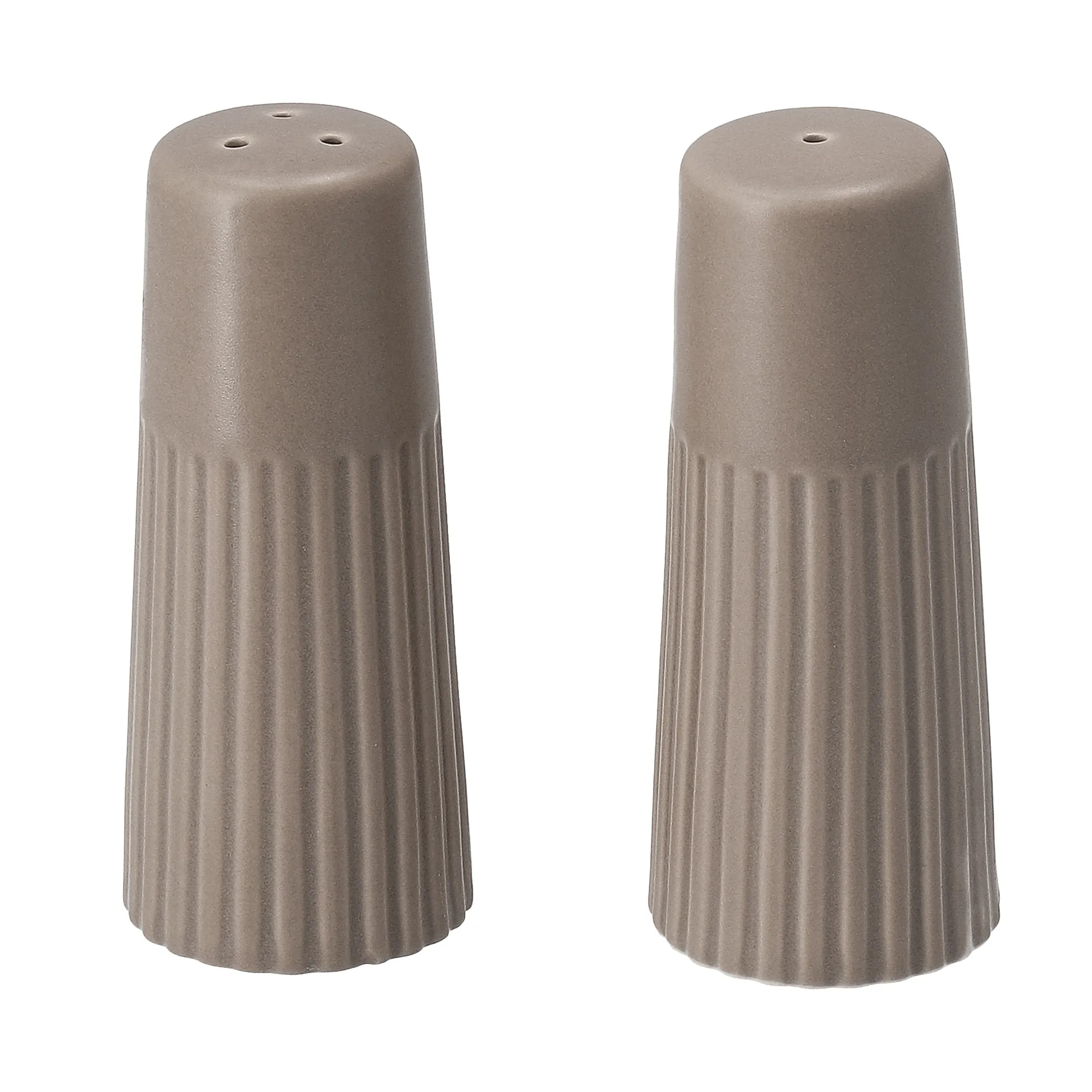 Edge Salz- & Pfefferstreuer 2-teilig, Taupe, Ø3,8x8,7 cm Scandi Living