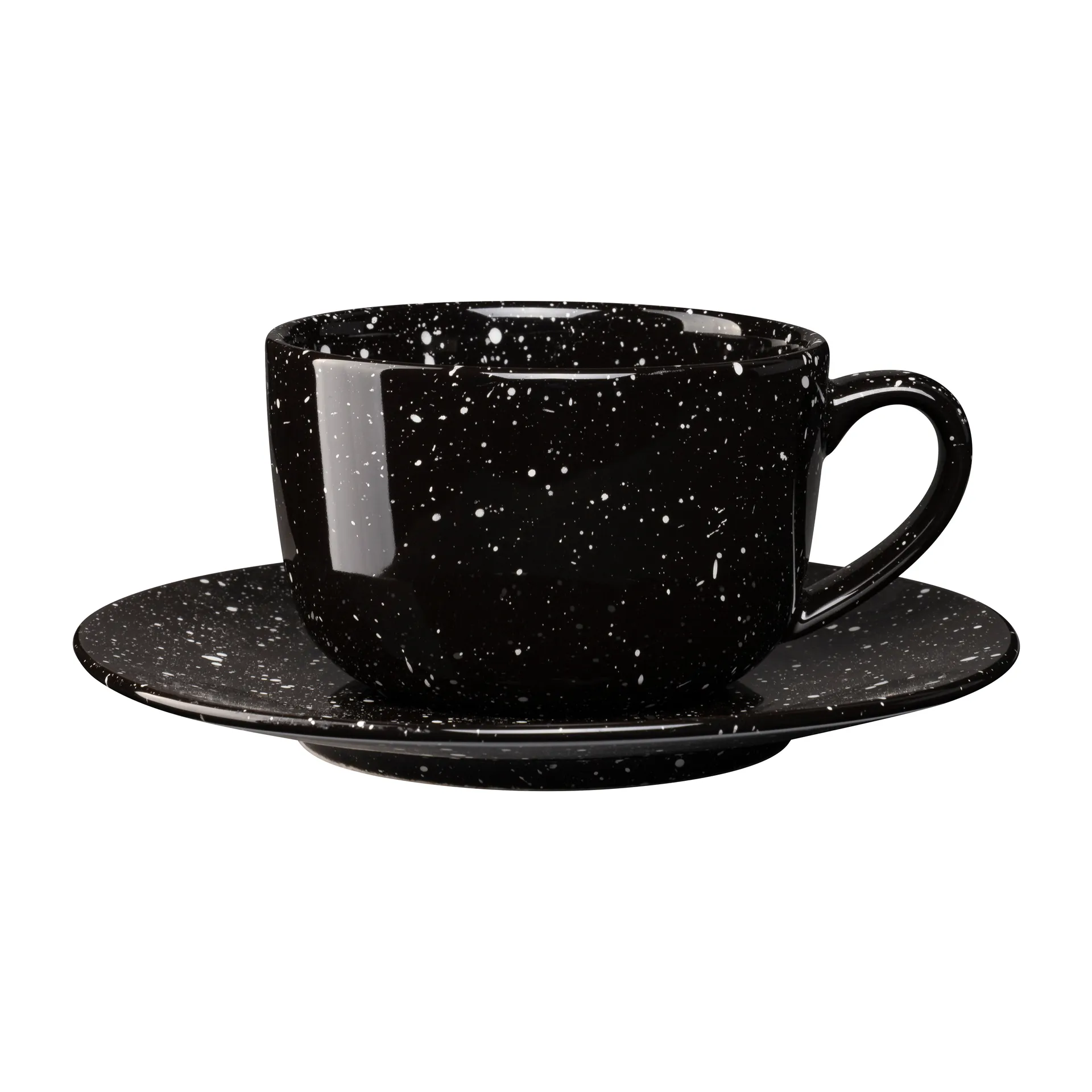 Freckle Tasse mit Untertasse 26cl, Schwarz Scandi Living