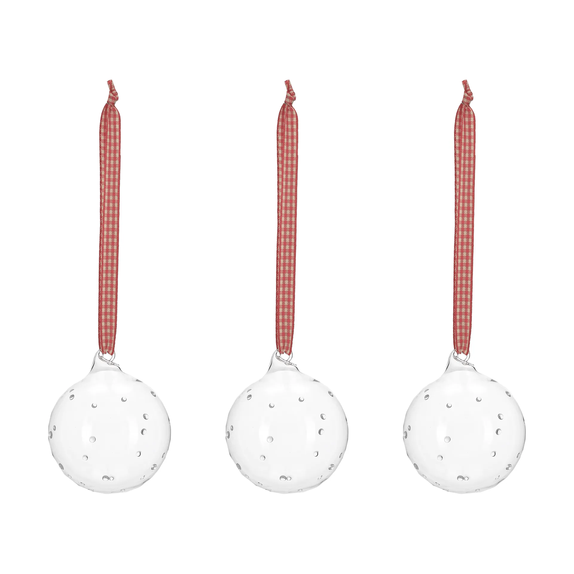 Grace Christbaumkugel mit Schleife, 3er-Pack, Rot Scandi Living