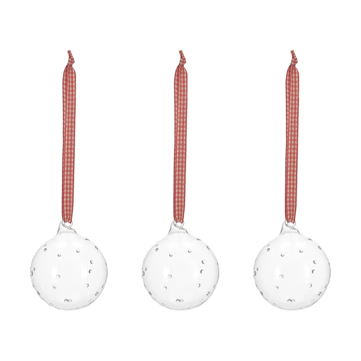 Grace Christbaumkugel mit Schleife, 3er-Pack - Rot - Scandi Living