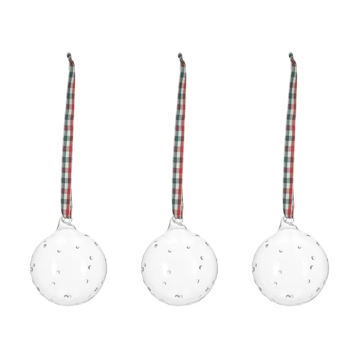 Grace Christbaumkugel mit Schleife, 3er-Pack - Weiß - Scandi Living