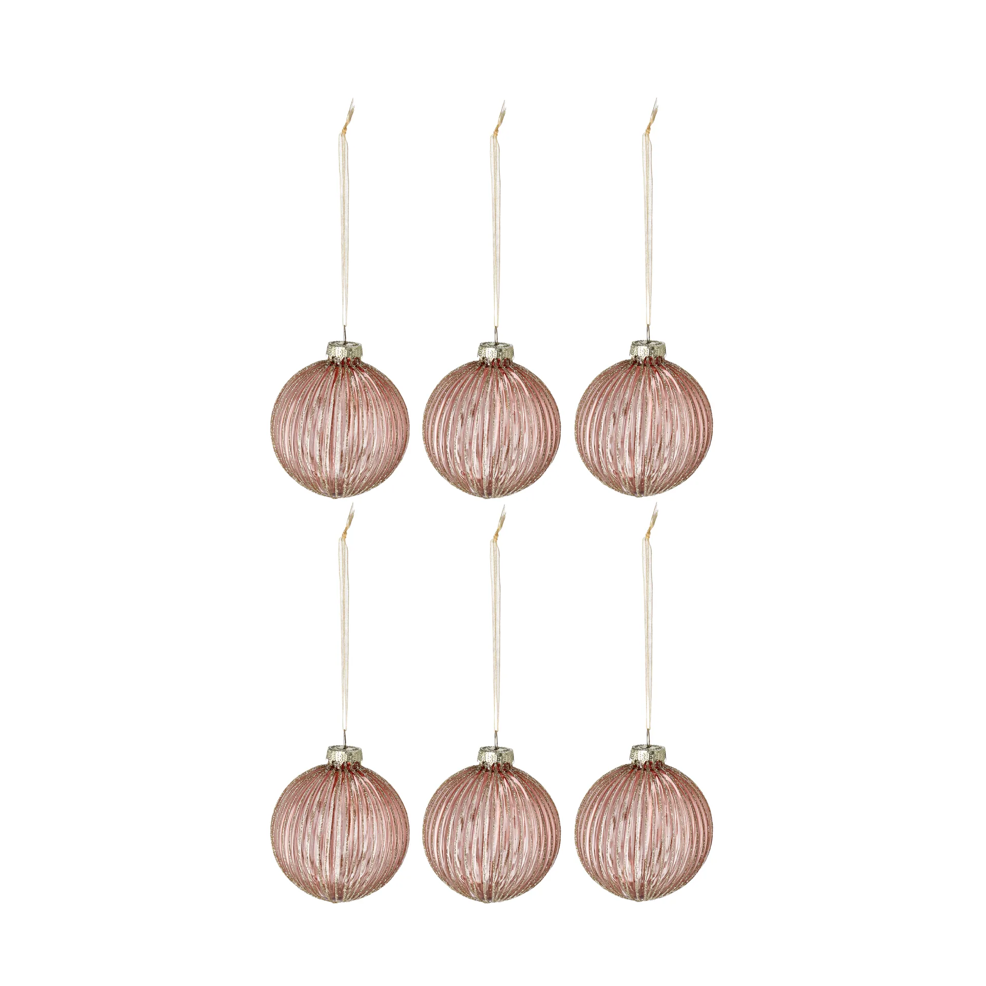 Holiday Weihnachtskugel 6er-Pack, Rose gold Scandi Living
