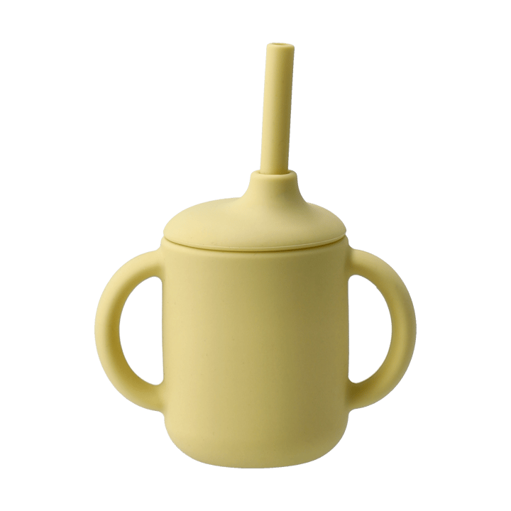Idun Becher mit Strohhalm Silikon 120 ml - Lemon - Scandi Living