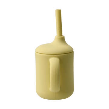 Idun Becher mit Strohhalm Silikon 120 ml - Lemon - Scandi Living