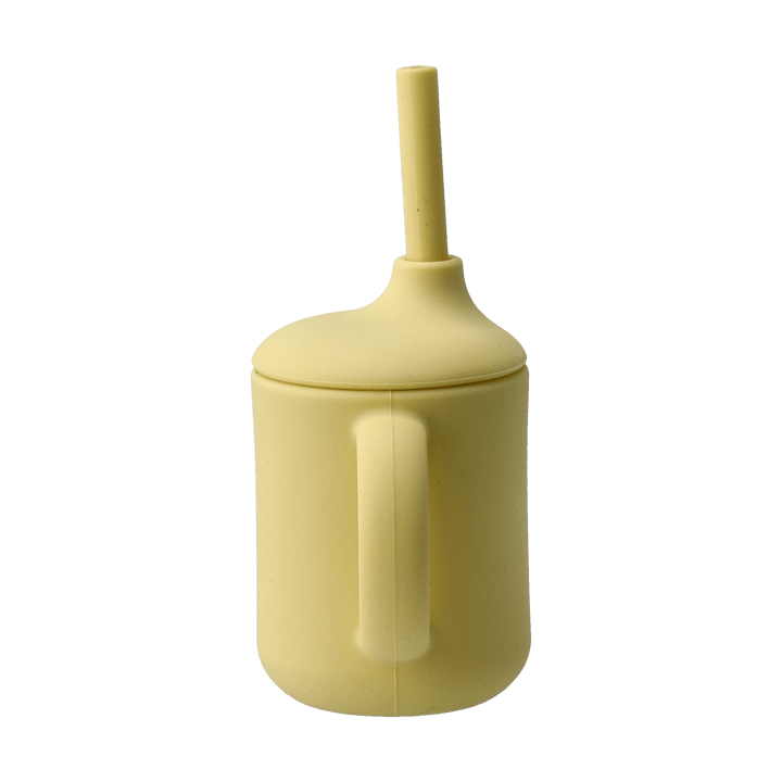 Idun Becher mit Strohhalm Silikon 120 ml, Lemon Scandi Living