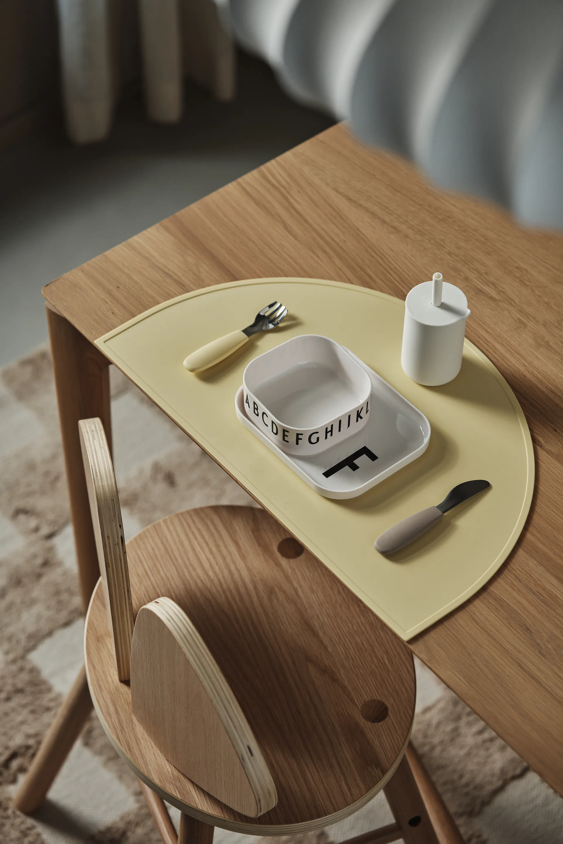 Idun Becher mit Strohhalm Silikon 120 ml, Vanilla Scandi Living